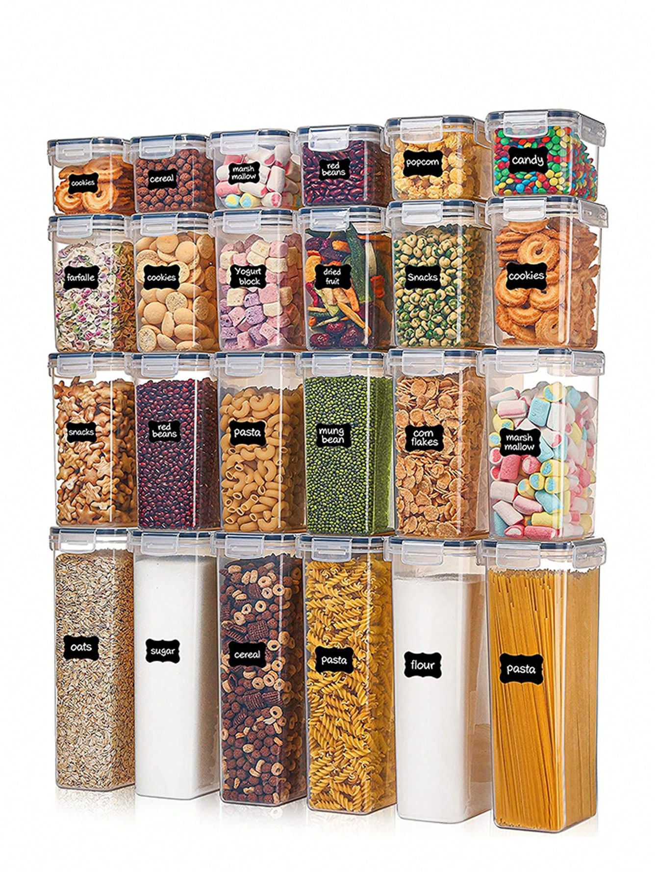 Food Storage Plastic Containers With Lids - Conjunto de 48 Recipientes Herméticos para
