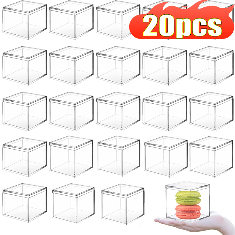 Xmas Food Storage Containers - Caixas acrílicas transparentes com tampa, organizador
