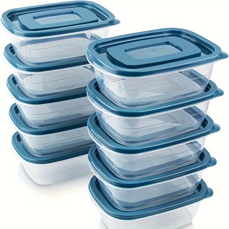 Food Storage Boxes With Lids - Conjunto de 6 Recipientes Transparentes Empilháveis