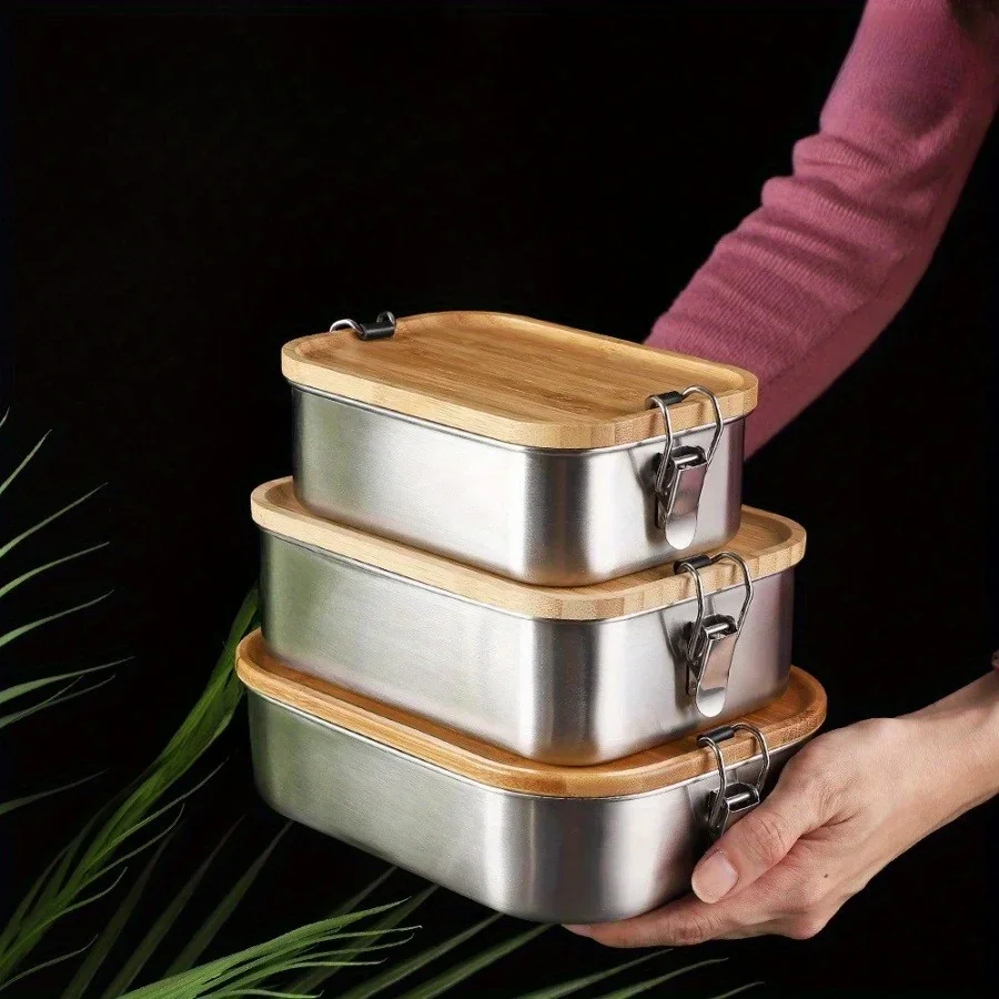 Food Storage Boxes With Lids - Nova Lancheira de Aço Inoxidável 304