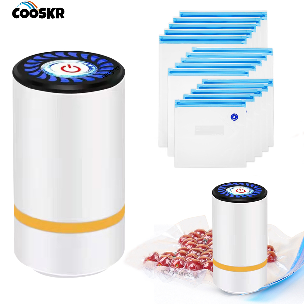 Food Storage Vacuum Seal Bags - Bomba de ar elétrica portátil bomba