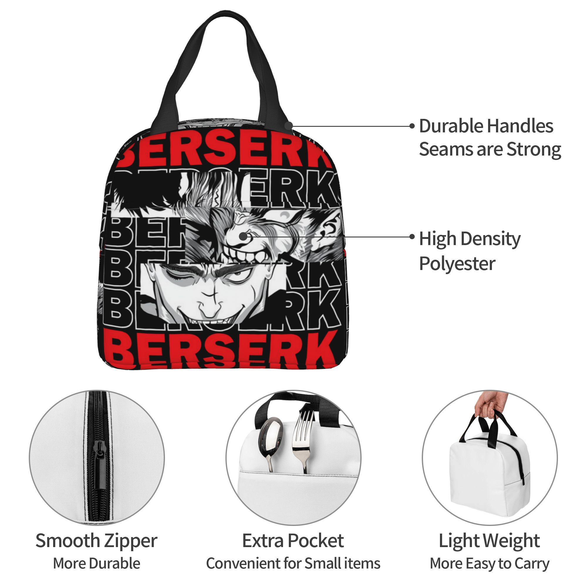 Food Storage Roll Bags - Bolsa térmica para almoço B-Berserks, com