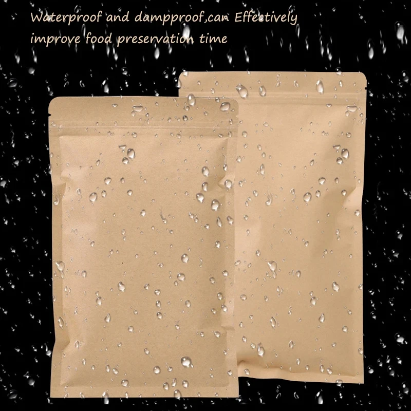 Food Storage Bag - 100PCS Bolsa de Papel Kraft Marrom