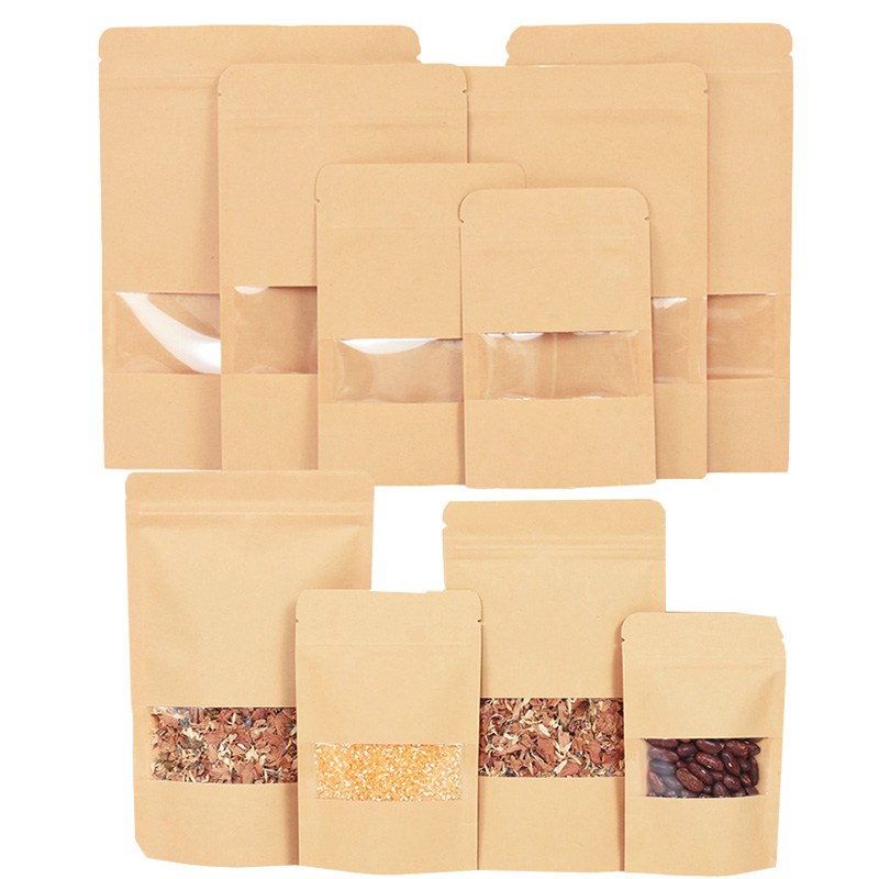 Food Storage With Lock - 20/50 pçs sacos de papel kraft
