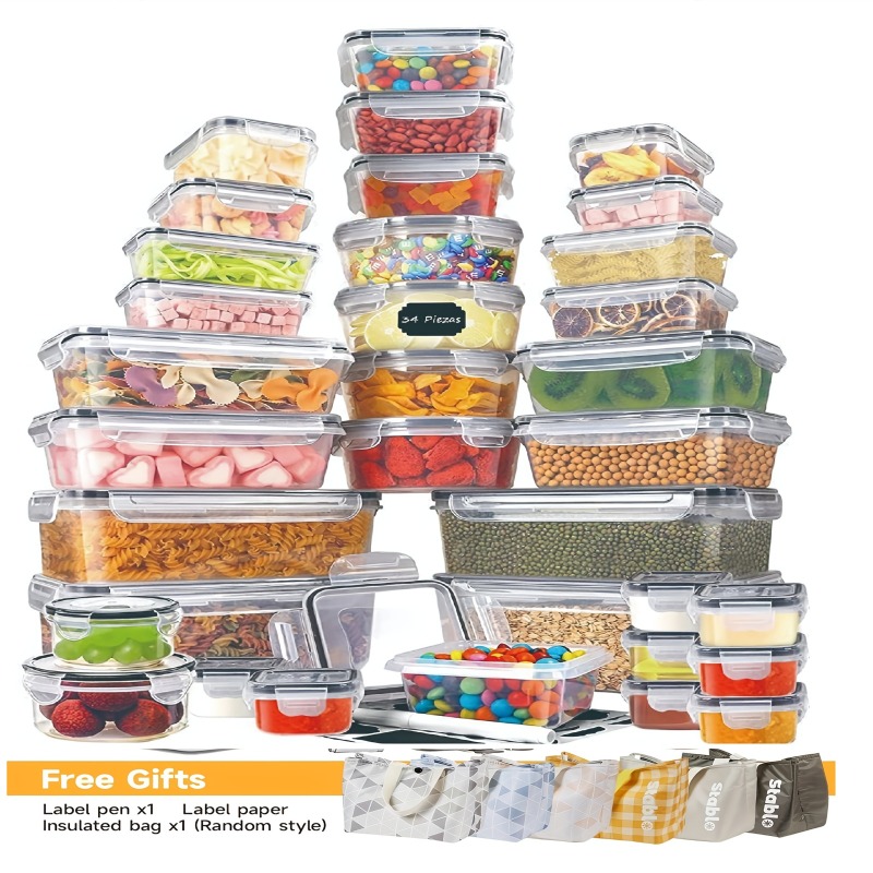 Food Storage Boxes With Lids - Conjunto de Armazenamento de Alimentos Sem
