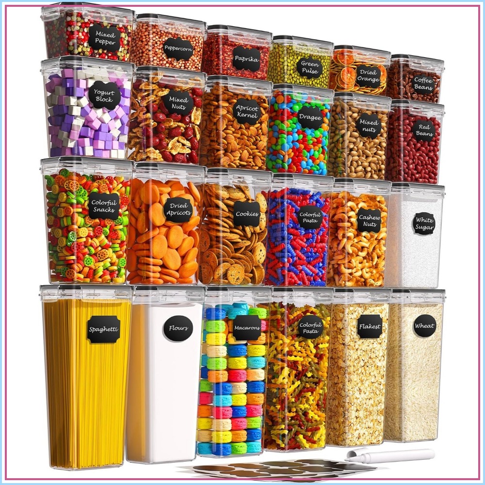 Food Storage Plastic Containers With Lids - 24 PCS Recipientes de Armazenamento de