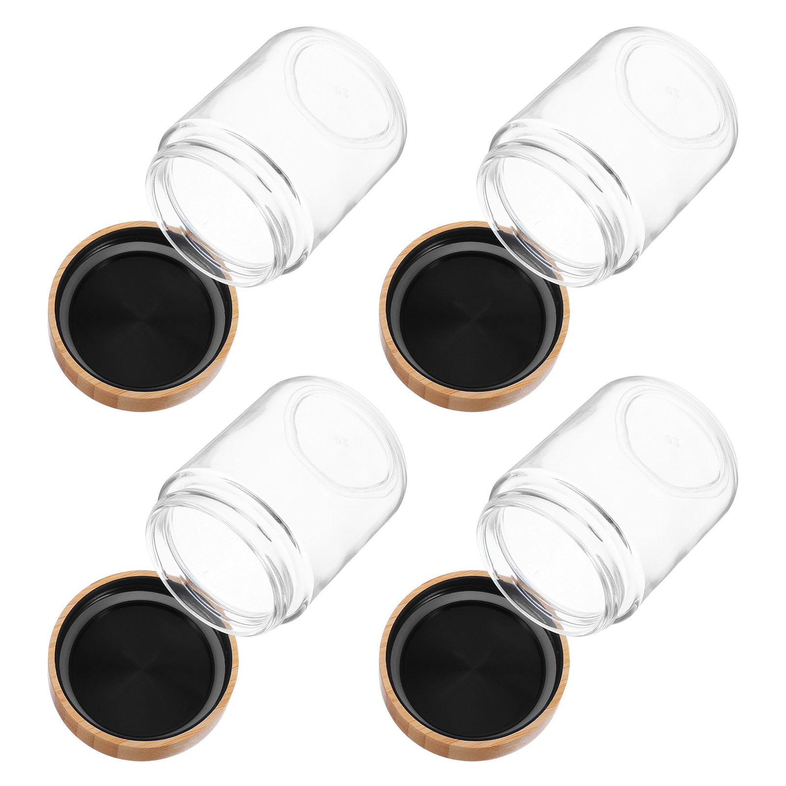 Food Storage Plastic Containers With Lids - 4 Potes de Vidro para Armazenamento