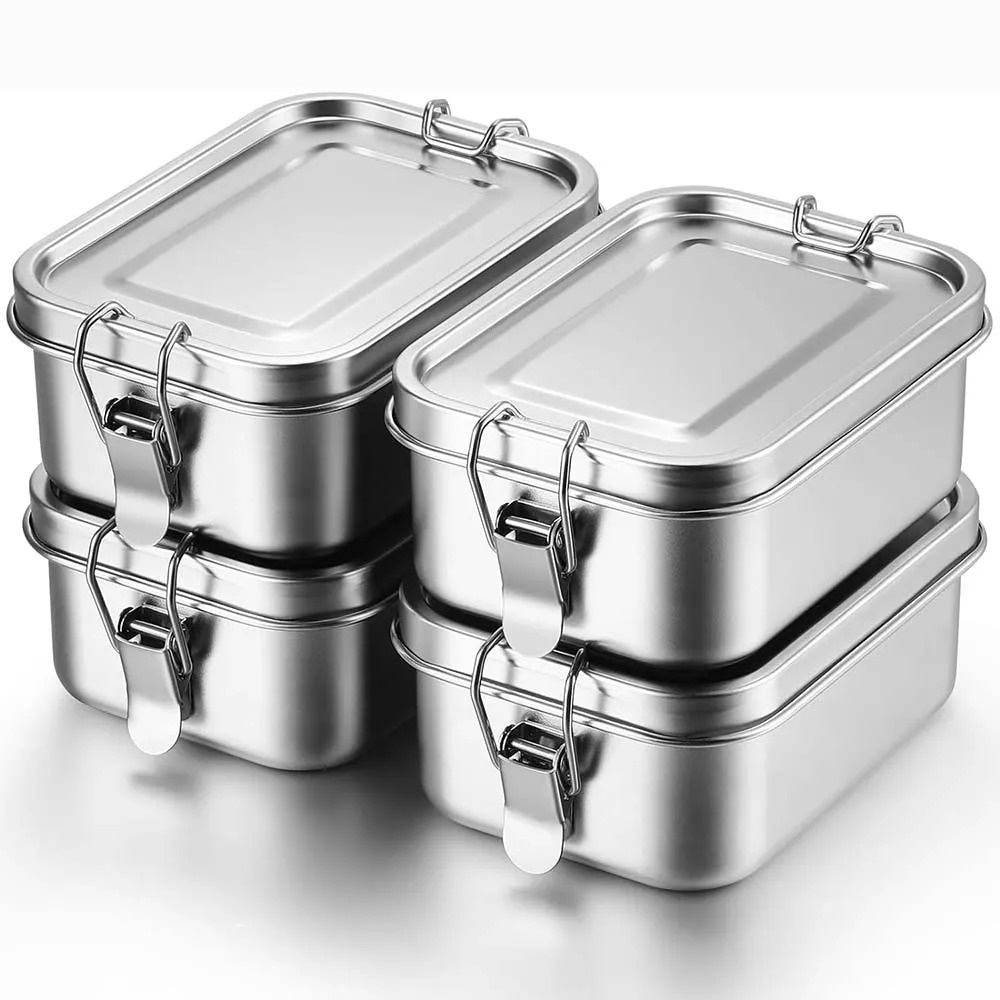 Food Storage With Lock - Caixa bento de aço inoxidável, lancheira