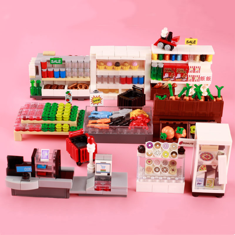 Blocos de Montar MOC Supermerc - Food Storage Building avaliação e preço