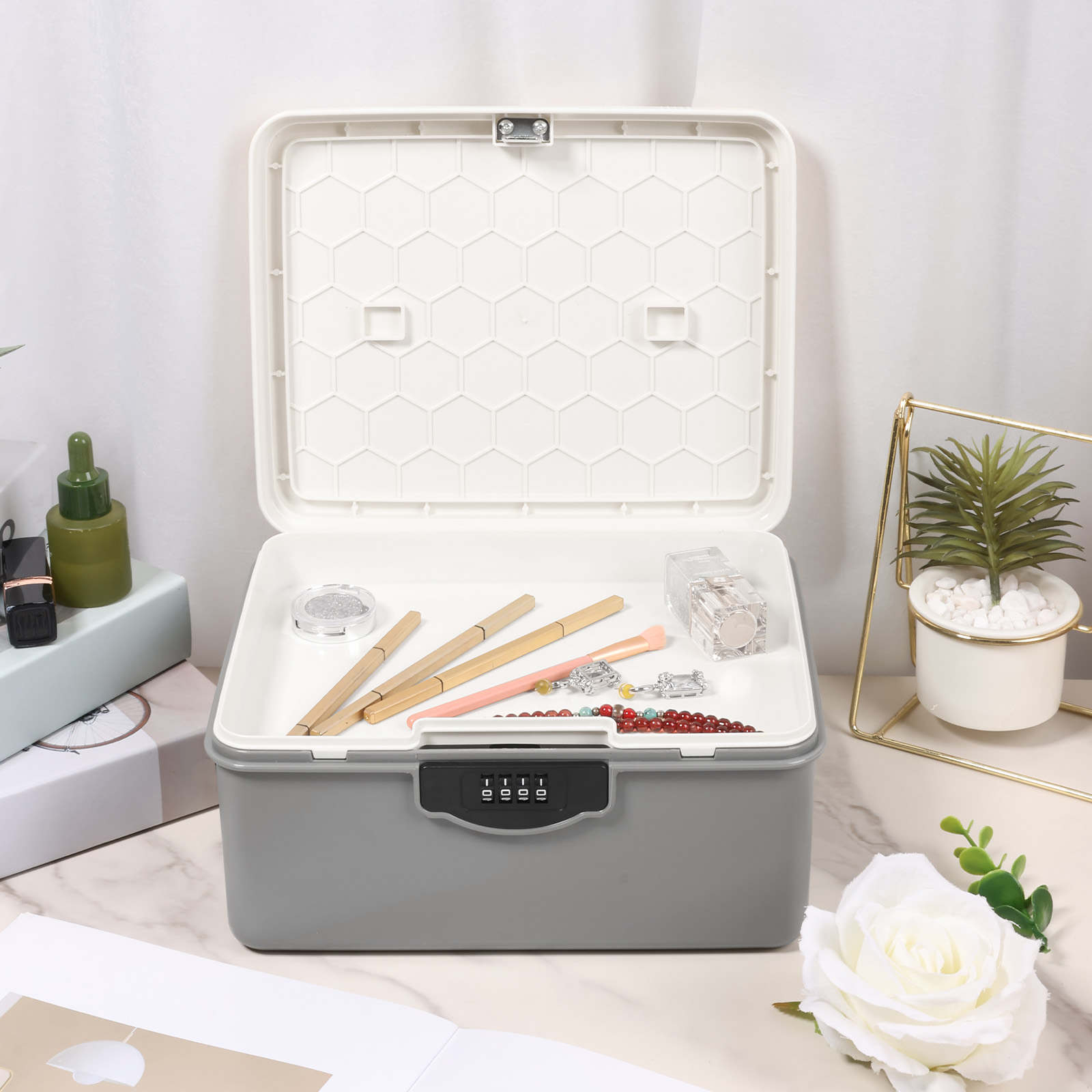 Bloqueio de senha digital cofr - Food Storage With Lock avaliação e preço