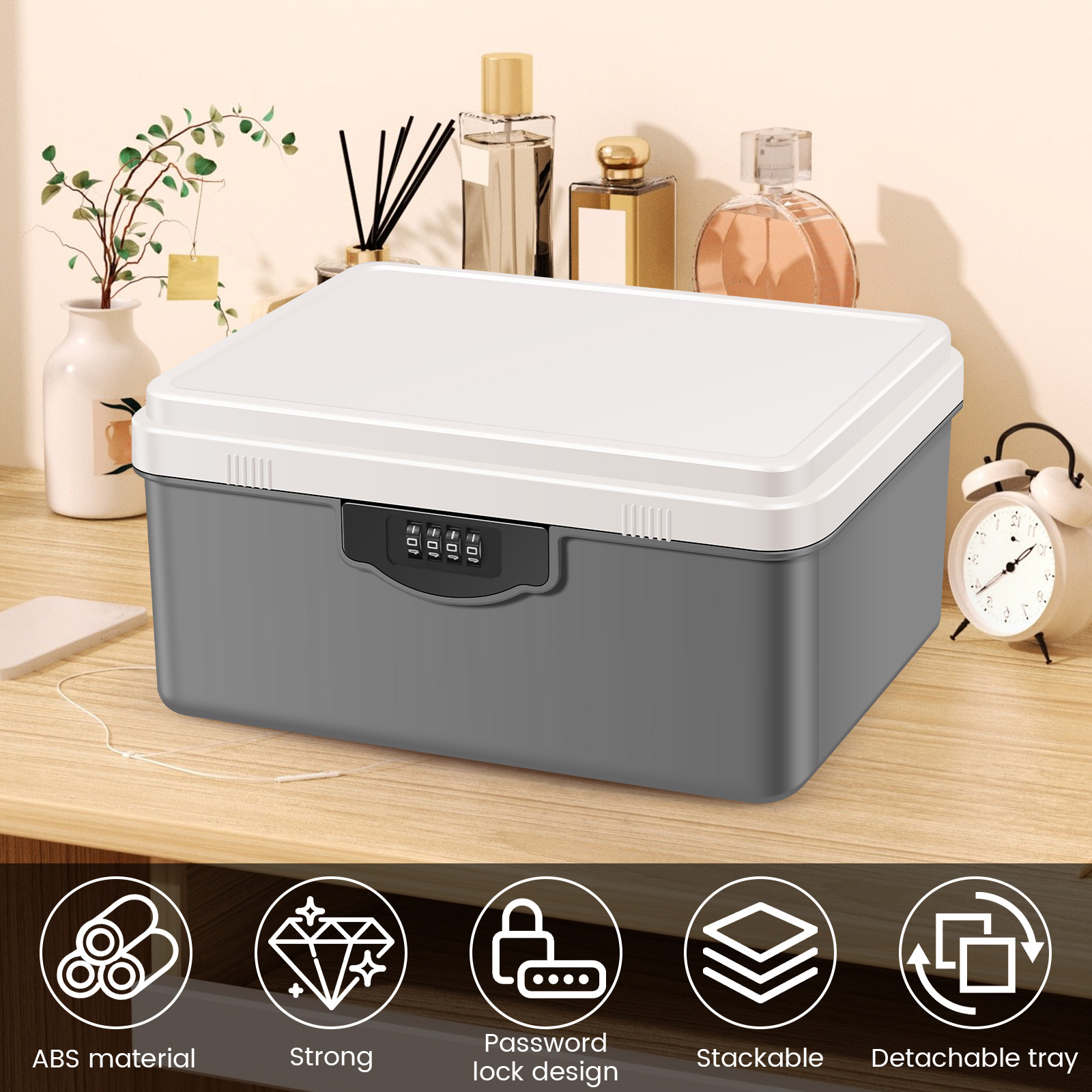 Bloqueio de senha digital cofr - Food Storage With Lock avaliação e preço
