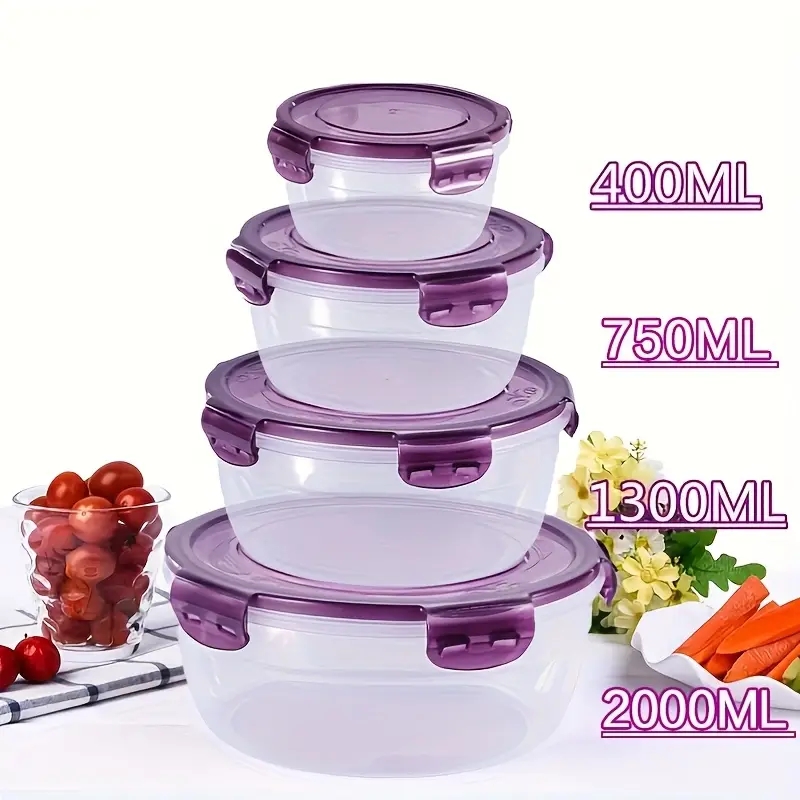 4 Recipientes Plásticos para A - Food Storage Plastic Containers With Lids avaliação e preço