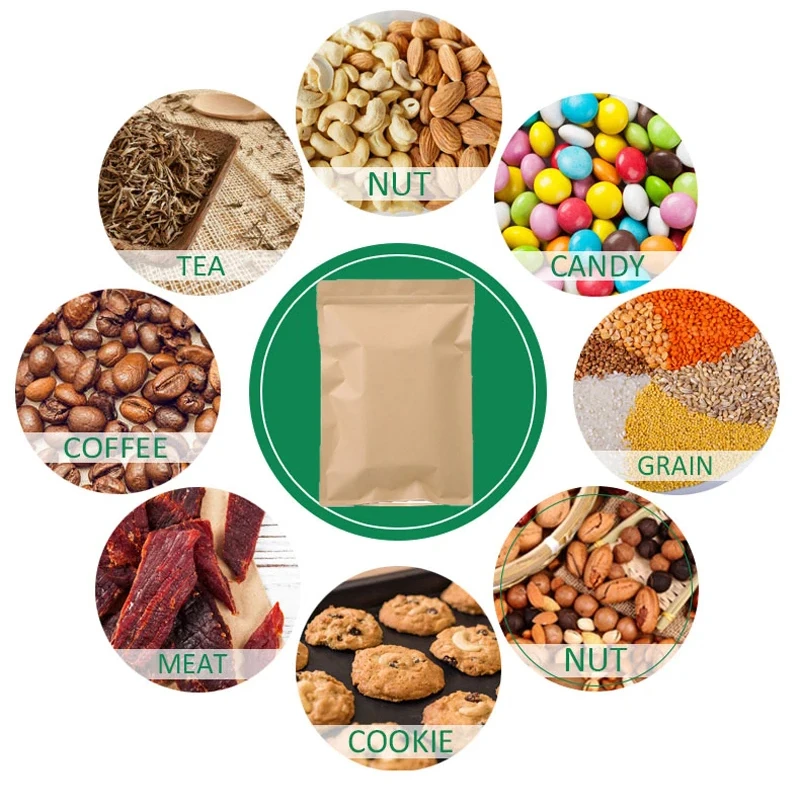 100PCS Bolsa de Papel Kraft Ma - Food Storage Bag avaliação e preço