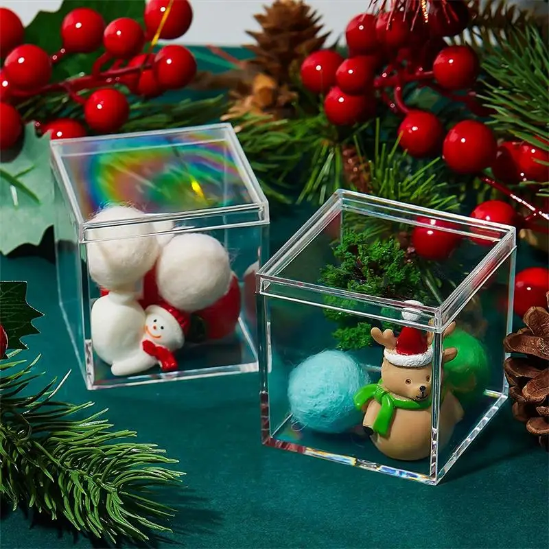 12pçs caixas acrílicas transpa - Xmas Food Storage Containers avaliação e preço