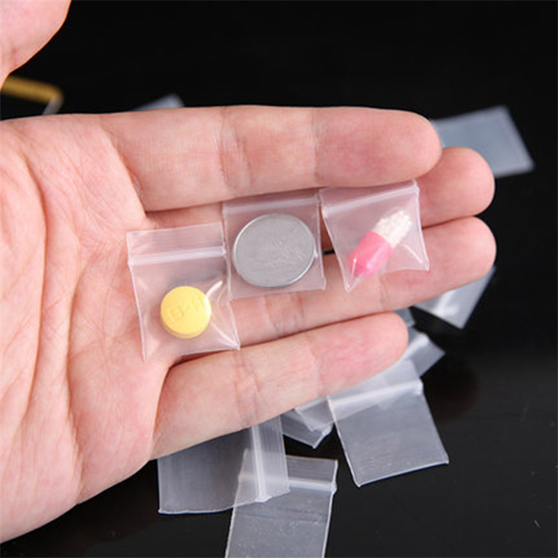 100 peças transparente mini pe - Food Storage With Lock avaliação e preço