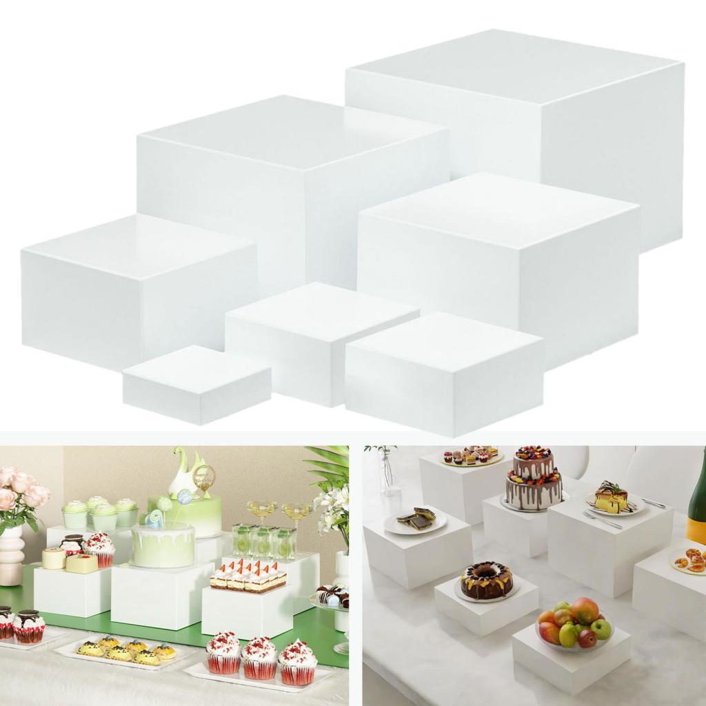 7 peças acrílico cubo caixa de - Food Storage On Table avaliação e preço