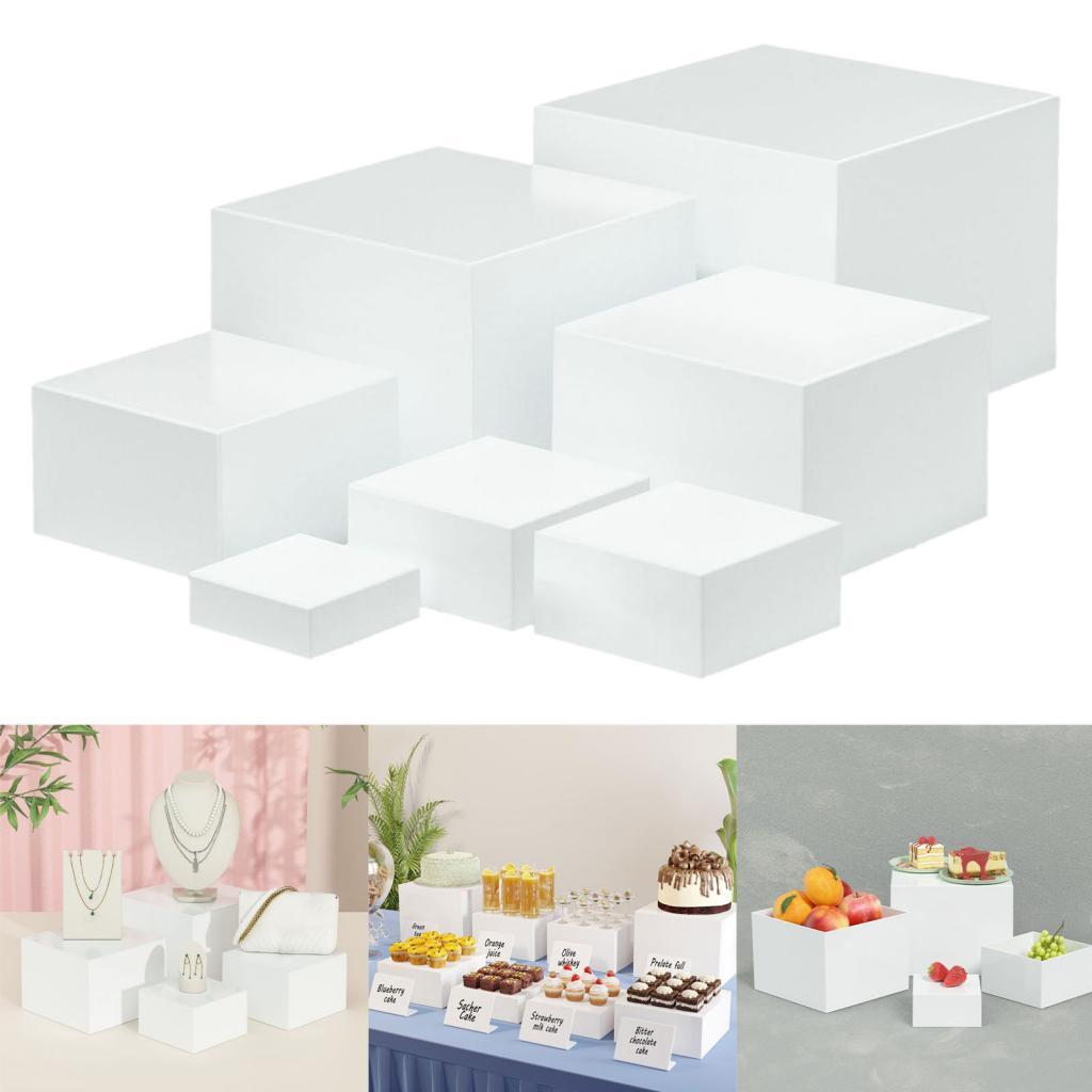 7 peças acrílico cubo caixa de - Food Storage On Table avaliação e preço