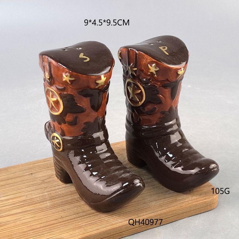 Botas vintage cerâmica tempero - Set Food Storage avaliação e preço