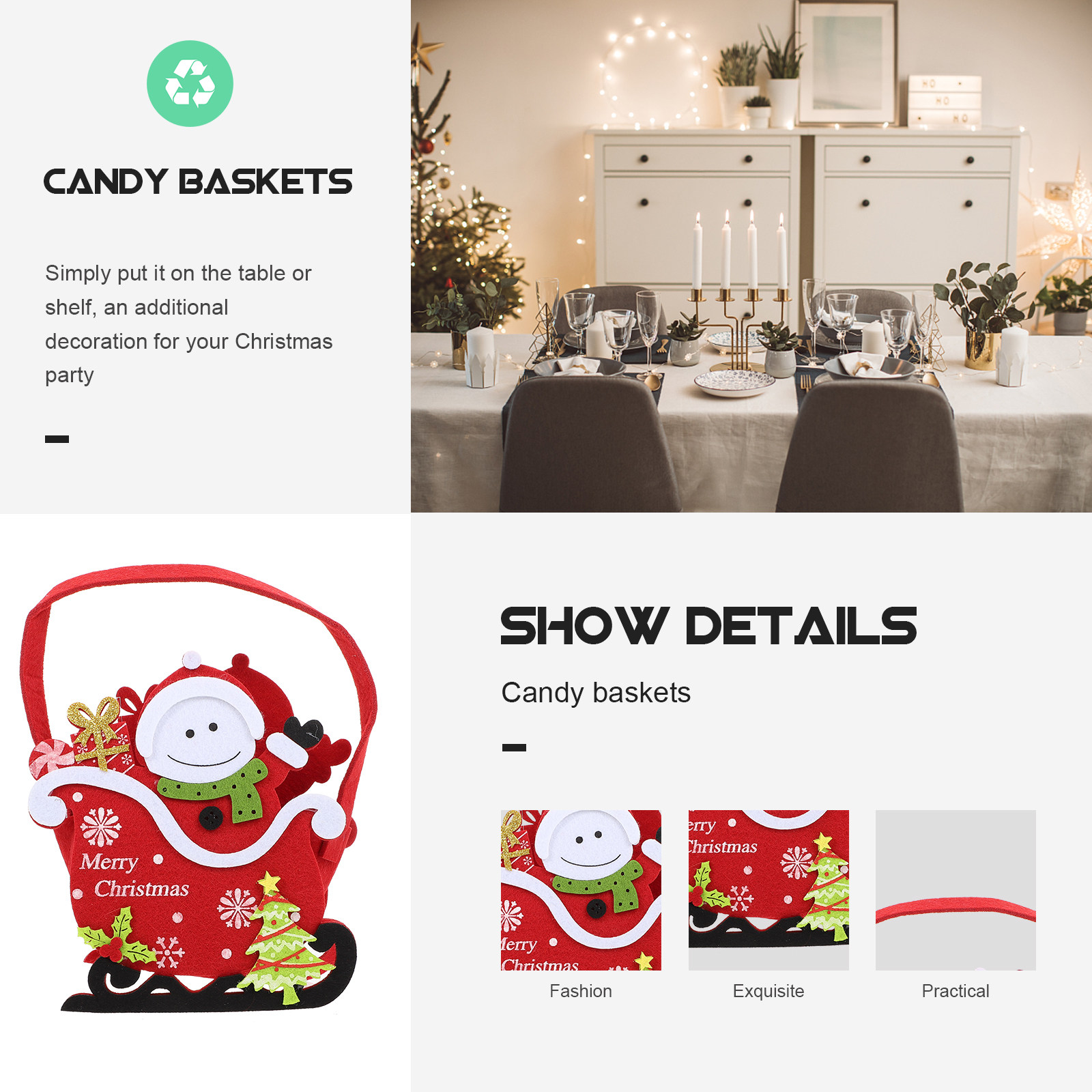 Cesta de Natal para Doces, 1 P - Xmas Food Storage Containers avaliação e preço