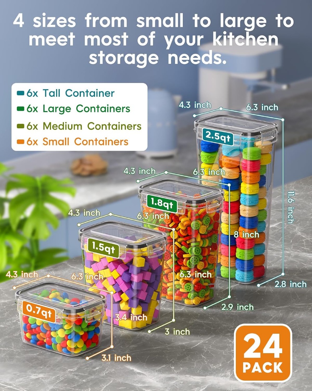 24 PCS Recipientes de Armazena - Food Storage Plastic Containers With Lids avaliação e preço